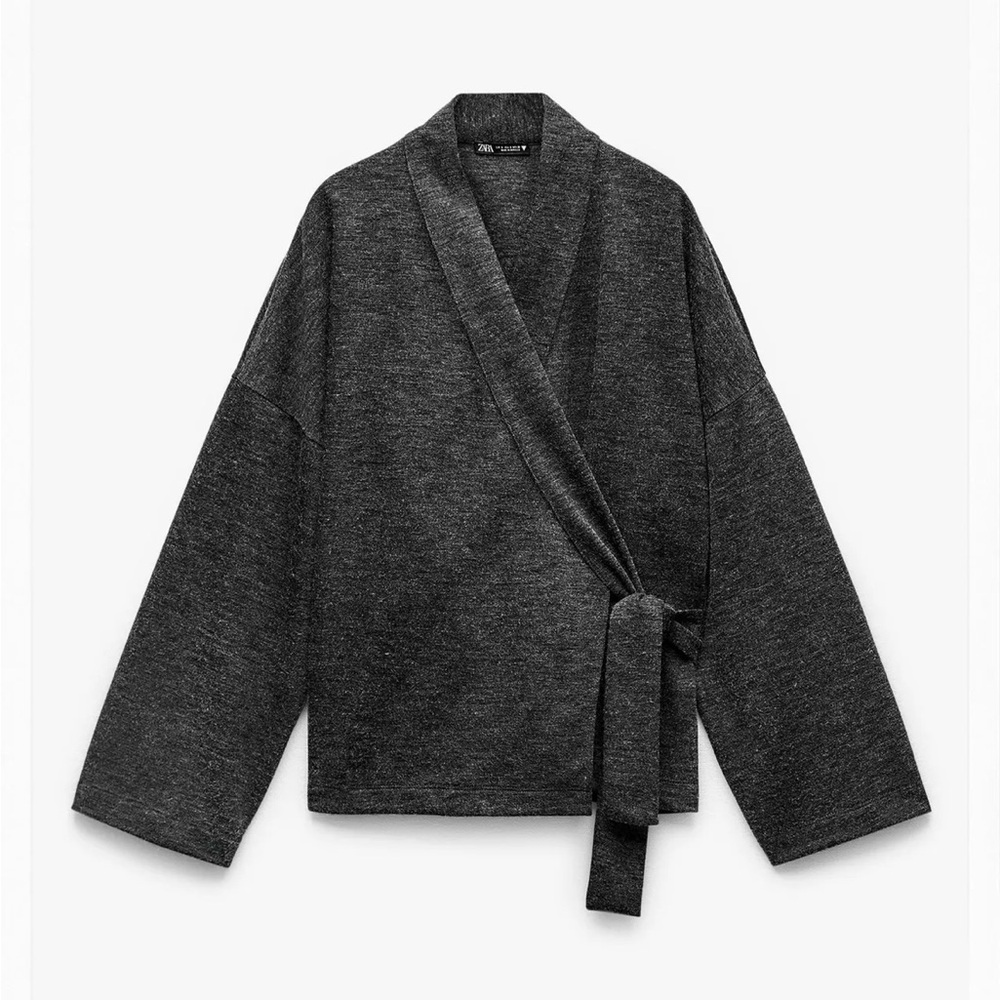 Zara Gray Wrap Kimono